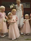 A-line Scoop Neck Lace Tulle Ankle-length Ruffles Flower Girl Dresses #UKM01031889