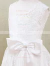 A-line Scoop Neck Lace Ankle-length Sashes / Ribbons Flower Girl Dresses #UKM01031871