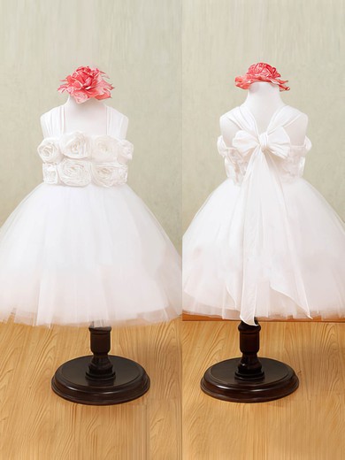 Ball Gown Halter Tulle Ankle-length Sashes / Ribbons Flower Girl Dresses #UKM01031876