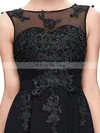 A-line Scoop Neck Chiffon Floor-length Beading Prom Dresses #UKM020104151