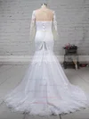 Tulle Sweetheart Trumpet/Mermaid Sweep Train with Appliques Lace Wedding Dresses #UKM00023009