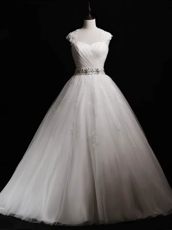 Tulle Sweetheart Ball Gown Floor-length with Beading Wedding Dresses #UKM00023041