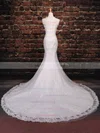 Tulle Scoop Neck Trumpet/Mermaid Court Train with Sequins Wedding Dresses #UKM00023042