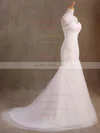 Tulle Sweetheart Trumpet/Mermaid Sweep Train with Ruffles Wedding Dresses #UKM00023046