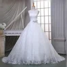 Lace Scoop Neck Ball Gown Sweep Train with Sashes / Ribbons Wedding Dresses #UKM00023051