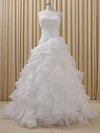 Ball Gown Sweetheart Organza Court Train Wedding Dresses With Cascading Ruffles #UKM00023085