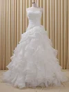 Organza Sweetheart Princess Court Train with Cascading Ruffles Wedding Dresses #UKM00023085