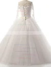 Tulle Scoop Neck Ball Gown Floor-length with Beading Wedding Dresses #UKM00023087
