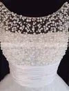A-line Scoop Neck Tulle Short/Mini Appliques Lace Prom Dresses #UKM020104126