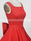 Ball Gown Square Neckline Satin Tea-length Bow Prom Dresses #UKM020104134