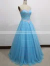 Ball Gown Sweetheart Tulle Floor-length Lace Prom Dresses #UKM020104337
