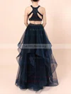 Ball Gown Scoop Neck Tulle Floor-length Crystal Detailing Prom Dresses #UKM020104546