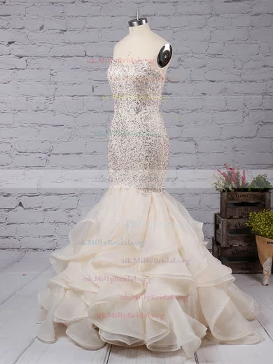 Sweetheart Beading White Colorful Beading Trumpet Mermaid Prom Dress Sweetheart Beading White Colorful Beading Trumpet Mermaid Prom Dress