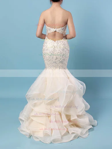 Sweetheart Beading White Colorful Beading Trumpet Mermaid Prom Dress Sweetheart Beading White Colorful Beading Trumpet Mermaid Prom Dress