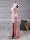 Trumpet/Mermaid V-neck Silk-like Satin Floor-length Split Front Prom Dresses #UKM020104553