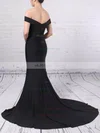 Trumpet/Mermaid Off-the-shoulder Jersey Sweep Train Prom Dresses #UKM020104572