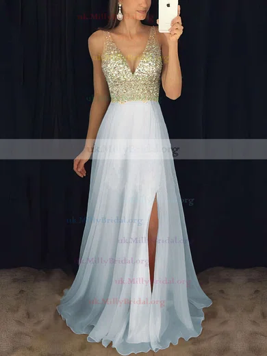 White Bling Prom Dresses With Beadings White Bling Prom Dresses With Beadings