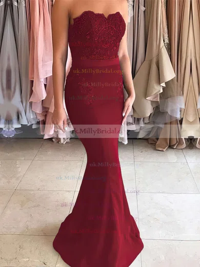 Maroon fishtail hot sale dress