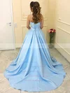Ball Gown Sweetheart Satin Floor-length Beading Prom Dresses #UKM020104912