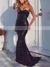 Trumpet/Mermaid Sweetheart Sequined Sweep Train Prom Dresses #UKM020104962