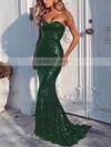 Trumpet/Mermaid Sweetheart Sequined Sweep Train Prom Dresses #UKM020104962