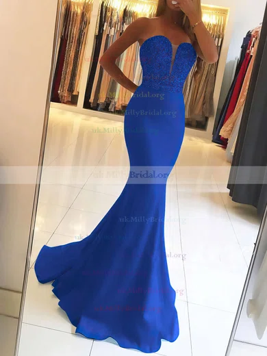 Royal blue hotsell trumpet prom dress