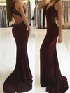Sheath/Column V-neck Jersey Cut Out Prom Dresses With Appliques #UKM020105264