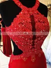 Sheath/Column Scoop Neck Jersey Floor-length Beading Prom Dresses #UKM020105318
