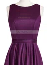 A-line Scoop Neck Satin Floor-length Sashes / Ribbons Prom Dresses #UKM020105325