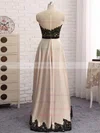 A-line Scoop Neck Satin Asymmetrical Appliques Lace Prom Dresses #UKM020105377