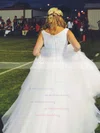 Ball Gown V-neck Tulle Floor-length Crystal Detailing Prom Dresses #UKM020105414