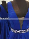 Princess V-neck Satin Floor-length Beading Prom Dresses #UKM020105569
