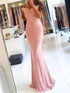 Sheath/Column Off-the-shoulder Modest Prom Dresses With Appliques #UKM020105707