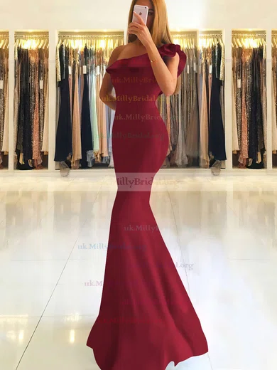 Trumpet/Mermaid One Shoulder Stretch Crepe Floor-length Ruffles