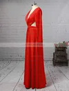 Sheath/Column V-neck Jersey Floor-length Split Front Prom Dresses #UKM020105617