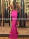 Trumpet/Mermaid Halter Jersey Sweep Train Prom Dresses #UKM020105659