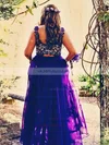 Chiffon V-neck A-line Floor-length Lace prom dress #UKM020105966