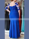 Chiffon Sweetheart Trumpet/Mermaid Floor-length Appliques Lace prom dress #UKM020106004