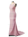 Trumpet/Mermaid Scoop Neck Jersey Sweep Train Prom Dresses #UKM020106042