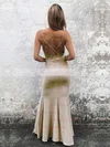 Trumpet/Mermaid V-neck Jersey Ankle-length Split Front Prom Dresses #UKM020106093
