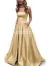 Princess Strapless Satin Floor-length Beading Prom Dresses #UKM020105052