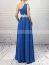 Empire One Shoulder Chiffon Floor-length Beading Prom Dresses #UKM020105040
