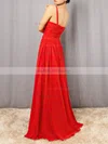 A-line One Shoulder Chiffon Floor-length Beading Prom Dresses #UKM020105090