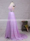 A-line V-neck Chiffon Floor-length Beading Prom Dresses #UKM020105118