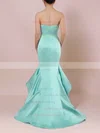 Trumpet/Mermaid Strapless Satin Sweep Train Prom Dresses #UKM020105127