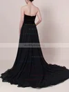 Ball Gown V-neck Organza Velvet Sweep Train Prom Dresses #UKM020105825