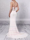 Sheath/Column V-neck Stretch Crepe Sweep Train Split Front Prom Dresses #UKM020105856