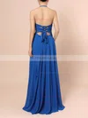 A-line Halter Chiffon Floor-length Ruffles Prom Dresses #UKM020105857