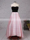 Ball Gown Strapless Satin Asymmetrical Pockets Prom Dresses #UKM020105911