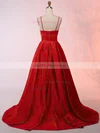 Ball Gown Scoop Neck Satin Asymmetrical Prom Dresses #UKM020105912